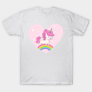 Cute unicorn and rainbow T-Shirt